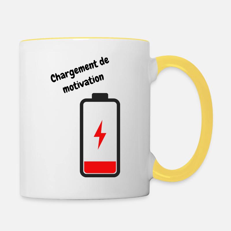 Motivation loading - Contrasting Mug - white/yellow