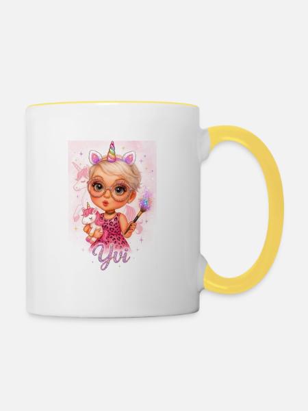 YVI - Tasse zweifarbig - Weiß/Gelb