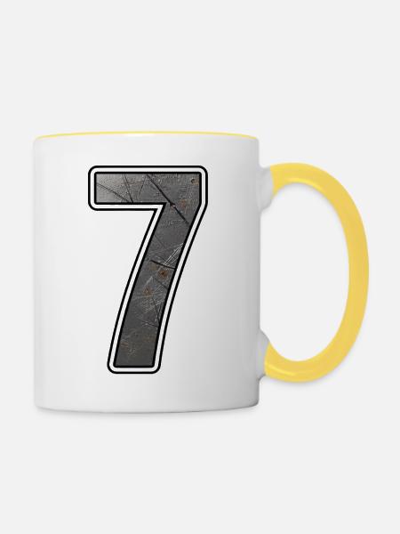 Rostiges Sieben Metalltextur - Tasse zweifarbig - Weiß/Gelb