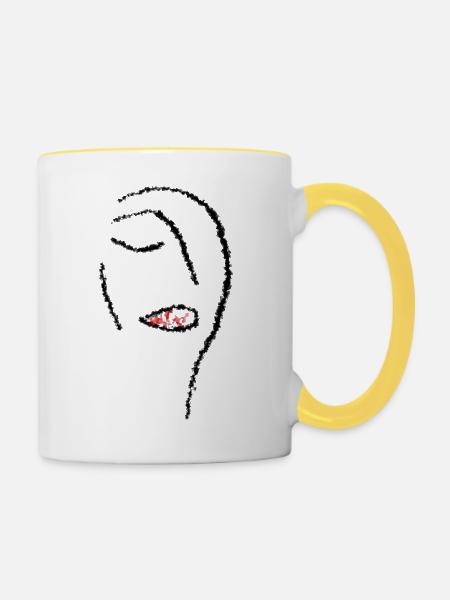 Roter Flammenstaub  - Tasse zweifarbig - Weiß/Gelb