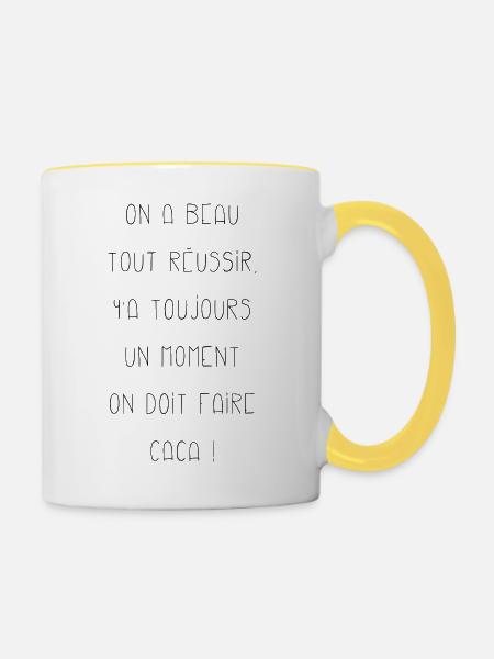 Erfolg der Schwarzen - Tasse zweifarbig - Weiß/Gelb