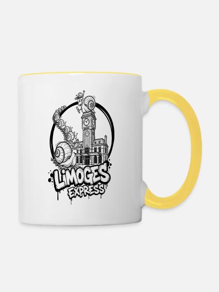 Limoges Express-Schnecken - Tasse zweifarbig - Weiß/Gelb