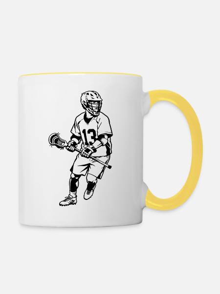Lacrosse - Tasse zweifarbig - Weiß/Gelb