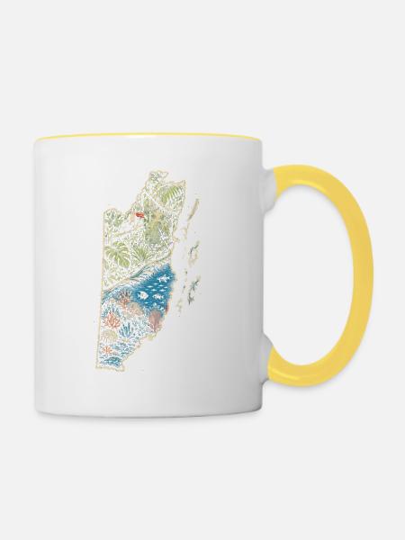 Belize Belizische Wurzel - Tasse zweifarbig - Weiß/Gelb