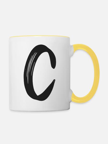 C - Tasse zweifarbig - Weiß/Gelb