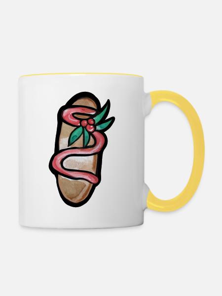 Serpent Bloom Sandale - Tasse zweifarbig - Weiß/Gelb