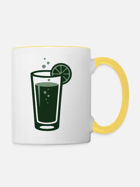 Ingwer Limonade Cocktail Glas Logo - Tasse zweifarbig - Weiß/Gelb