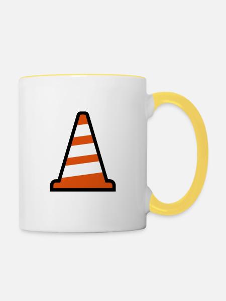 Kegel - Tasse zweifarbig - Weiß/Gelb