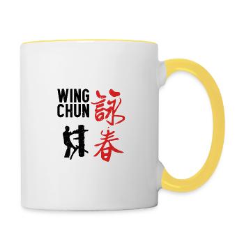 Wing Chun - Tasse zweifarbig - Weiß/Gelb - Rechts