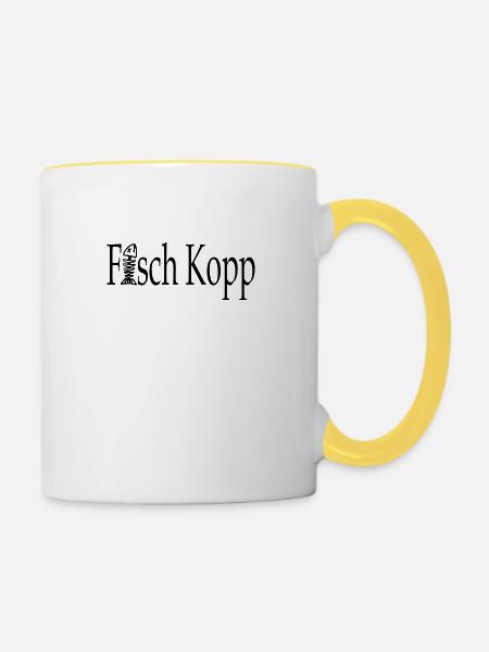 Fisch Kopp - Tasse zweifarbig - Weiß/Gelb