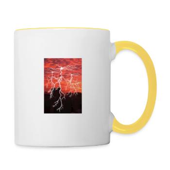 Thunderstorm weatherman gift - Contrasting Mug - white/yellow - Right