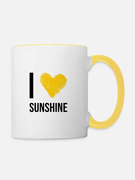 I love sunshine - Tasse zweifarbig - Weiß/Gelb