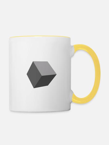 Cube - Tasse zweifarbig - Weiß/Gelb