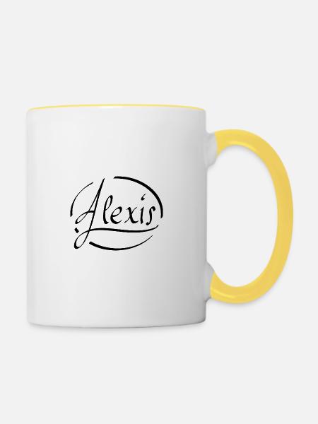Alexis - Tasse zweifarbig - Weiß/Gelb