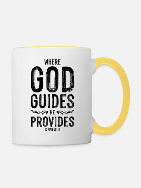 Bibel spruch - Tasse zweifarbig - Weiß/Gelb
