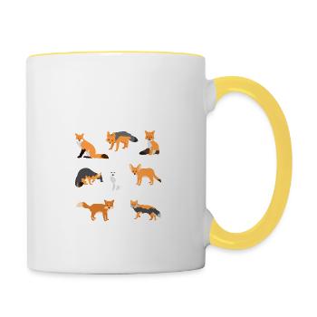 Tous les renards du monde. - Mug contrasté - blanc/jaune - Droite