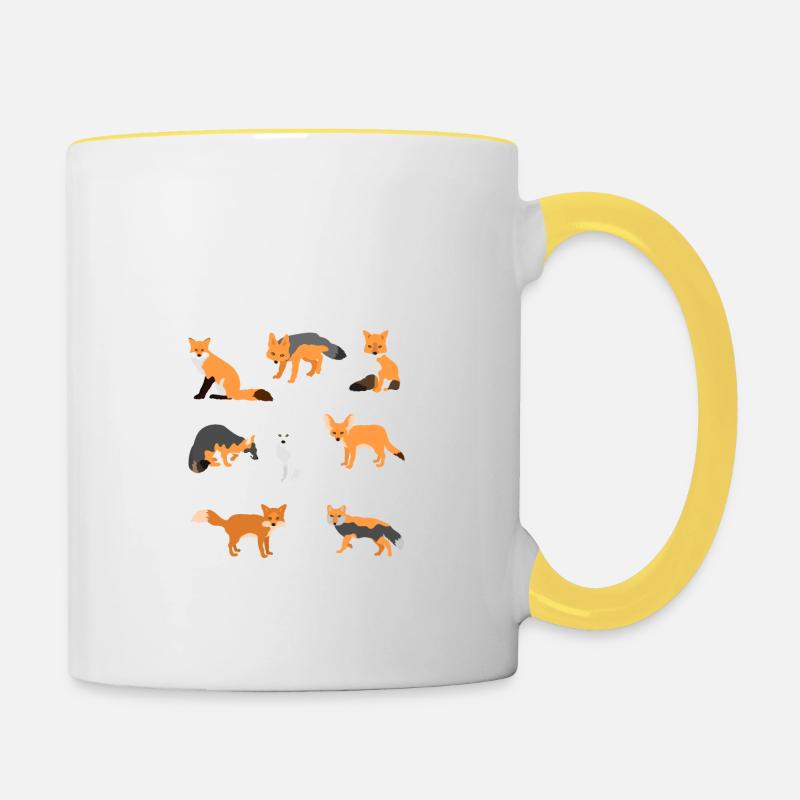 Tous les renards du monde. - Mug contrasté - blanc/jaune