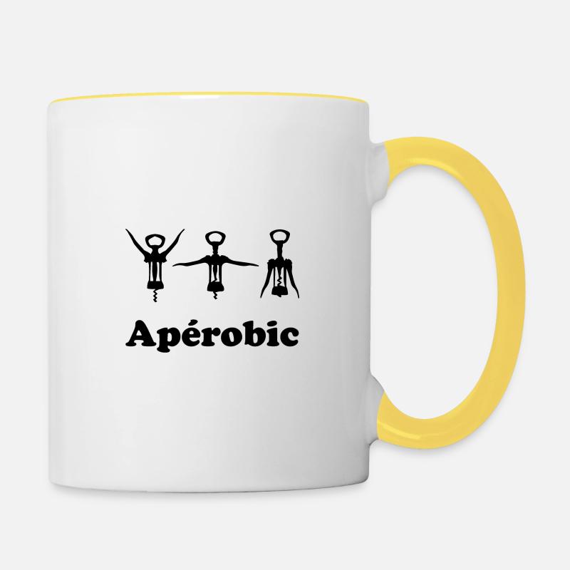 Aperobic - Mug contrasté - blanc/jaune