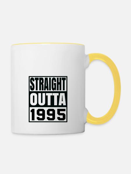 Straight Outta 1995 - Tasse zweifarbig - Weiß/Gelb