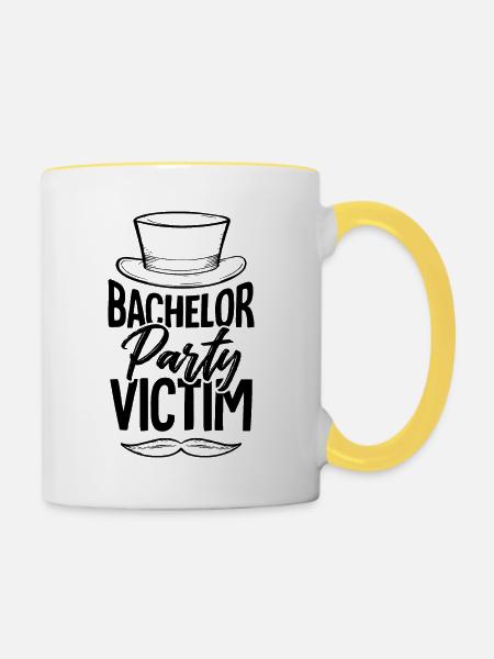 bachelor party bräutigam - Tasse zweifarbig - Weiß/Gelb