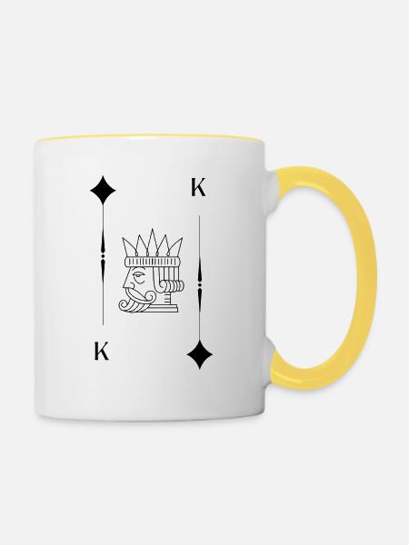 Fliesen König - Tasse zweifarbig - Weiß/Gelb