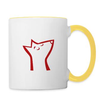 Bin halt ein Fuchs - schlau und clever - Tasse zweifarbig - Weiß/Gelb - Rechts