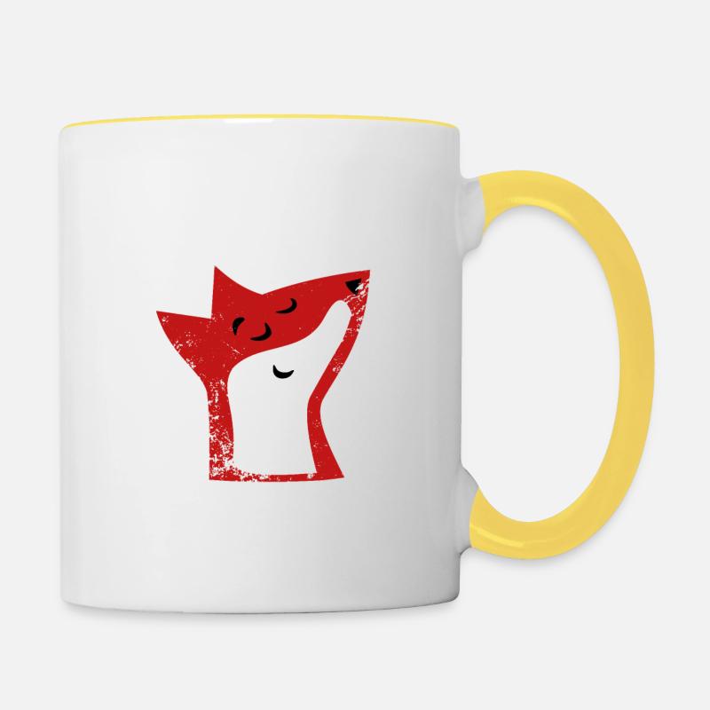 Bin halt ein Fuchs - schlau und clever - Tasse zweifarbig - Weiß/Gelb