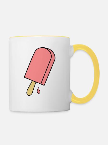 Eis - Tasse zweifarbig - Weiß/Gelb