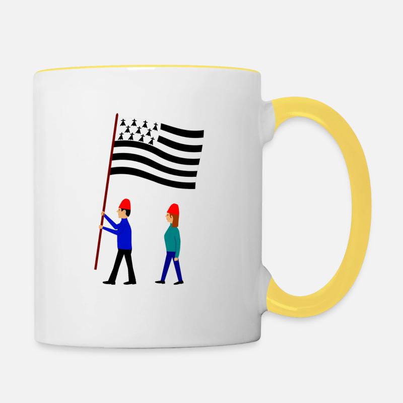 Bretons - Contrasting Mug - white/yellow