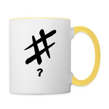 #? - Tasse zweifarbig - Weiß/Gelb - Rechts