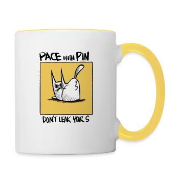 don't leak your s - Contrasting Mug - white/yellow - Right