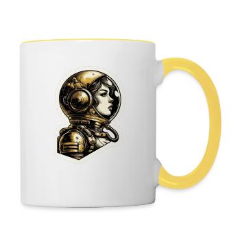 Space girl - Contrasting Mug - white/yellow - Right