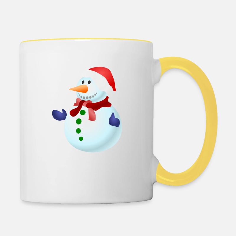 SCHNEEMANN - Tasse zweifarbig - Weiß/Gelb