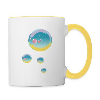 Seifenblasen - Tasse zweifarbig - Weiß/Gelb - Rechts