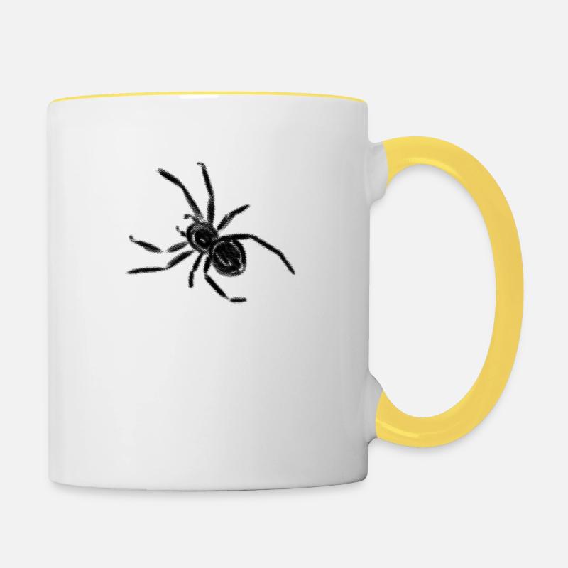 Araignée - Mug contrasté - blanc/jaune