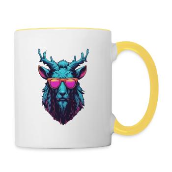 Wendigo / maléfique / Possessif / Horreur - Mug contrasté - blanc/jaune - Droite