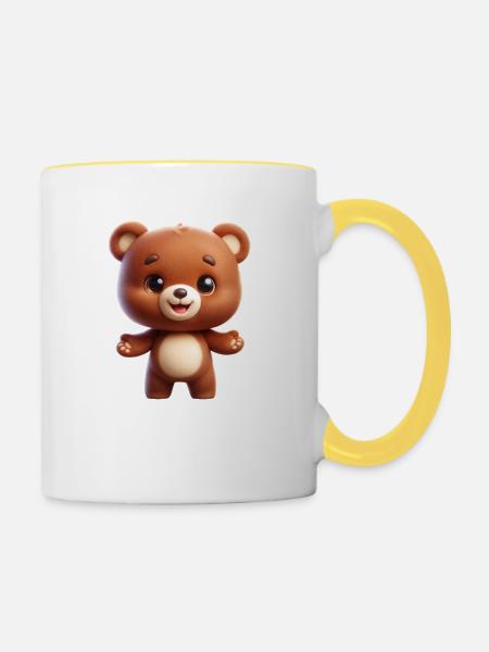 Teddy Tom - Tasse zweifarbig - Weiß/Gelb