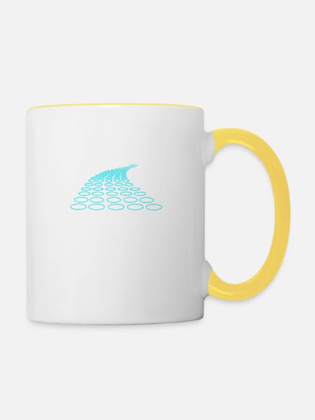 abstrakte punkte - Tasse zweifarbig - Weiß/Gelb