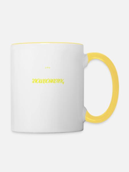 Distressed - BEST SNOWBOARDING UNCLE - Tasse zweifarbig - Weiß/Gelb
