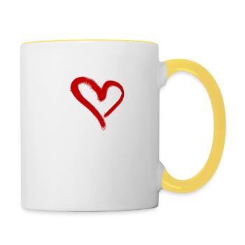 I love Kegeln - Tasse zweifarbig - Weiß/Gelb - Rechts