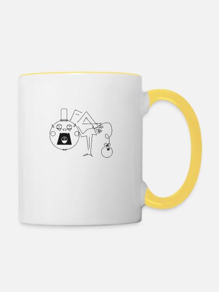 Hut Bombe - Tasse zweifarbig - Weiß/Gelb