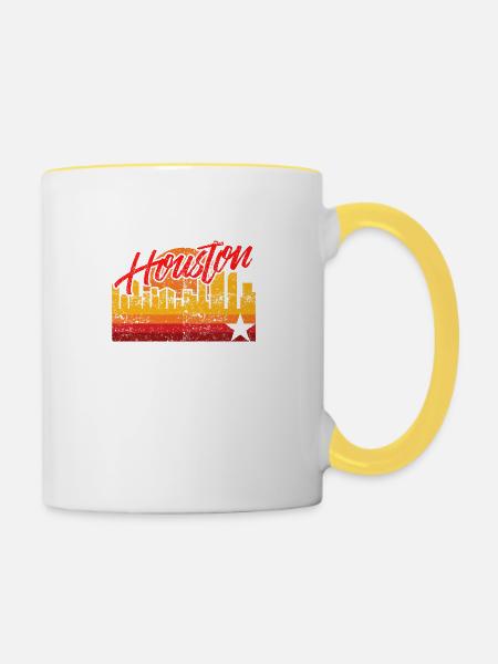 Houston Baseball Throwback Astro Stripe - Tasse zweifarbig - Weiß/Gelb