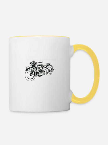 Super Motor Motorrad - Tasse zweifarbig - Weiß/Gelb
