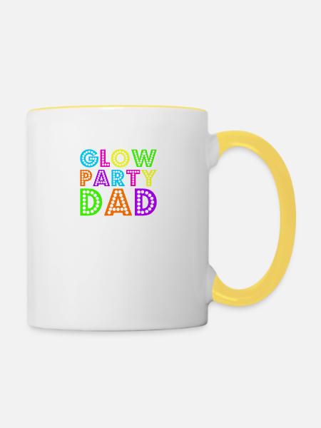 Glühender Party-Vati - Tasse zweifarbig - Weiß/Gelb
