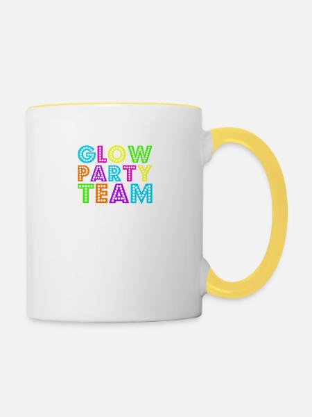 Glow Party Team - Tasse zweifarbig - Weiß/Gelb