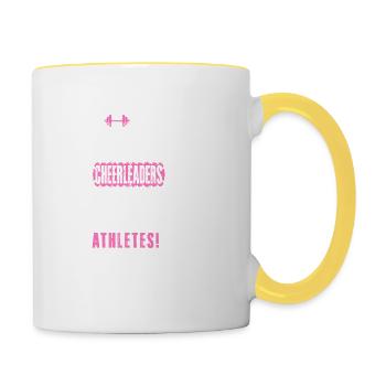 Pom-pom girl Cheerleading Cheer athlète cadeau - Mug contrasté - blanc/jaune - Droite