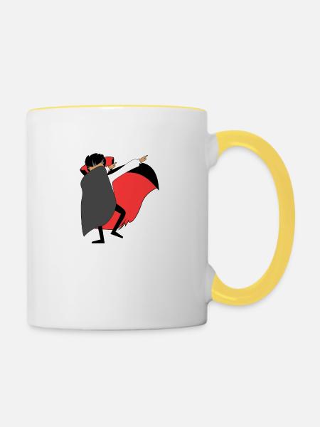 Dabbing Vampire - Tasse zweifarbig - Weiß/Gelb