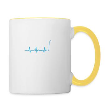 MC rappen herzschlag mikrofon geschenk heartbeat - Tasse zweifarbig - Weiß/Gelb - Rechts