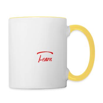 La motivation chemise pour l'apprentissage - Mug contrasté - blanc/jaune - Droite
