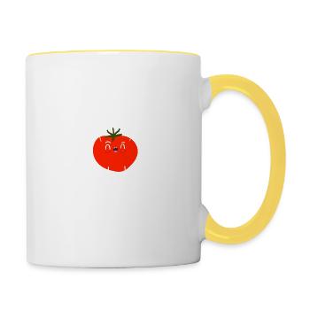 Sore From My Head Tomatoes Gym Sport Gift - Contrasting Mug - white/yellow - Right